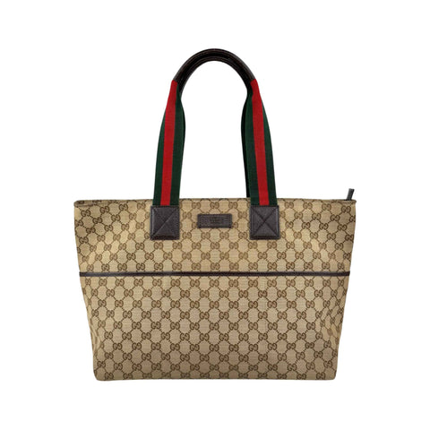 Gucci Beige/Brown GG Canvas and Leather Diaper Tote
