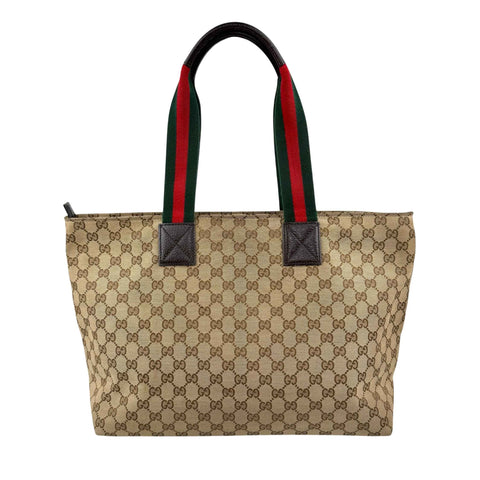 Gucci Beige/Brown GG Canvas and Leather Diaper Tote
