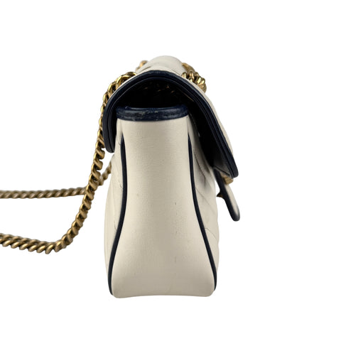Pre-owned Gucci Matelasse Diagonal Torchon GG Marmont Shoulder Bag