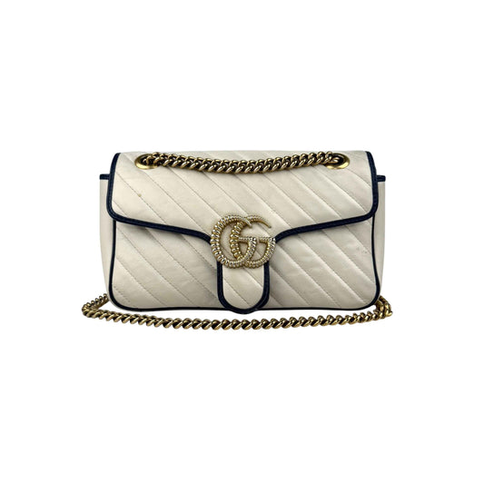 Gucci Matelasse Diagonal Torchon GG Marmont Shoulder Bag