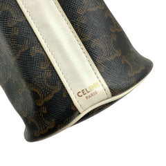 Celine Drawstring Bag Triomphe Canvas White Calfskin
