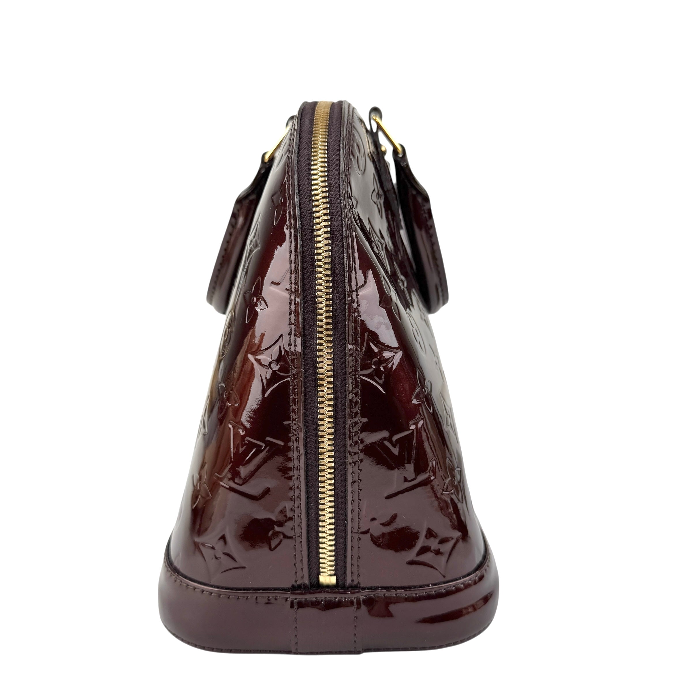 Pre-owned Louis Vuitton Amarante Monogram Vernis Alma Bag