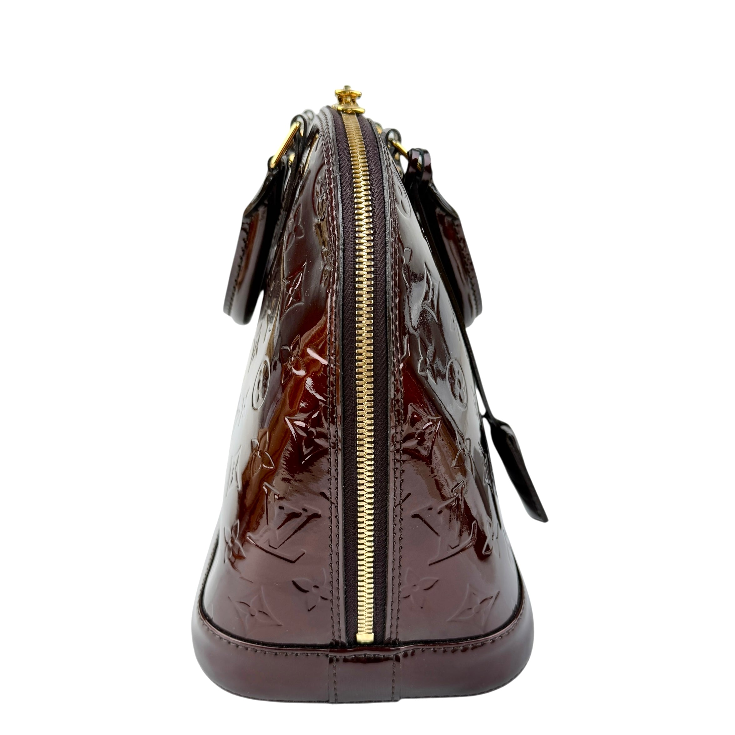 Pre-owned Louis Vuitton Amarante Monogram Vernis Alma Bag