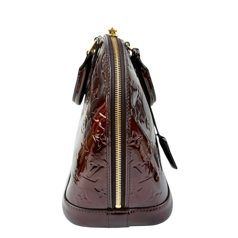 Pre-owned Louis Vuitton Amarante Monogram Vernis Alma Bag