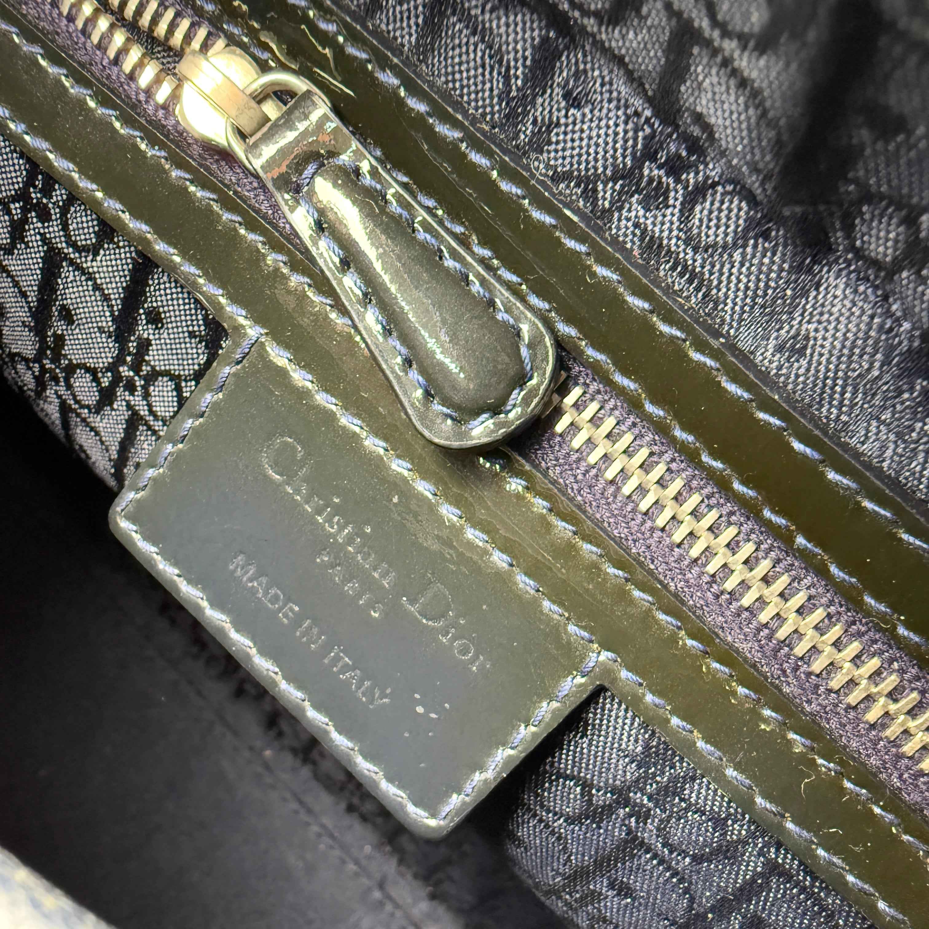 Dior Black Cannage Quilted Patent Leather Lady Dior Bag