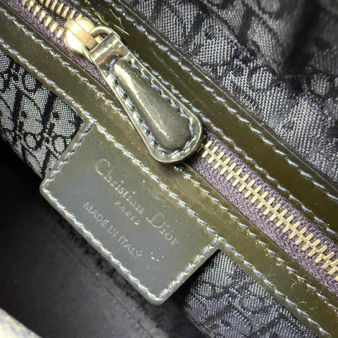 Dior Black Cannage Quilted Patent Leather Lady Dior Bag