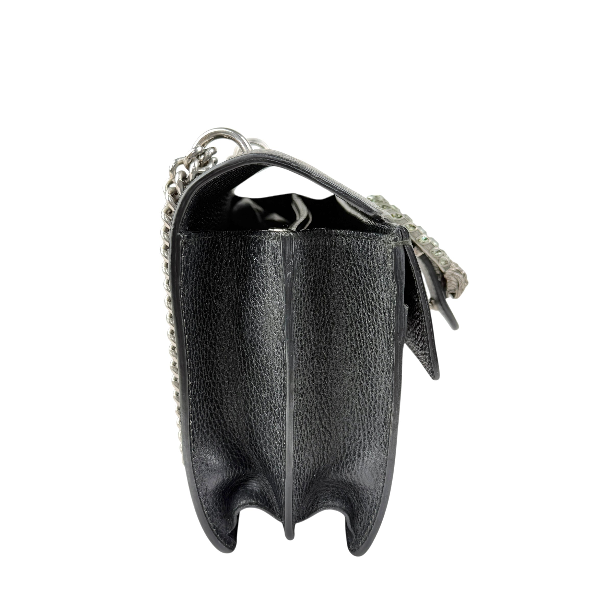 Pre-owned Gucci Black Grained Leather Medium Dionysus Shoulder Bag shoulder bag