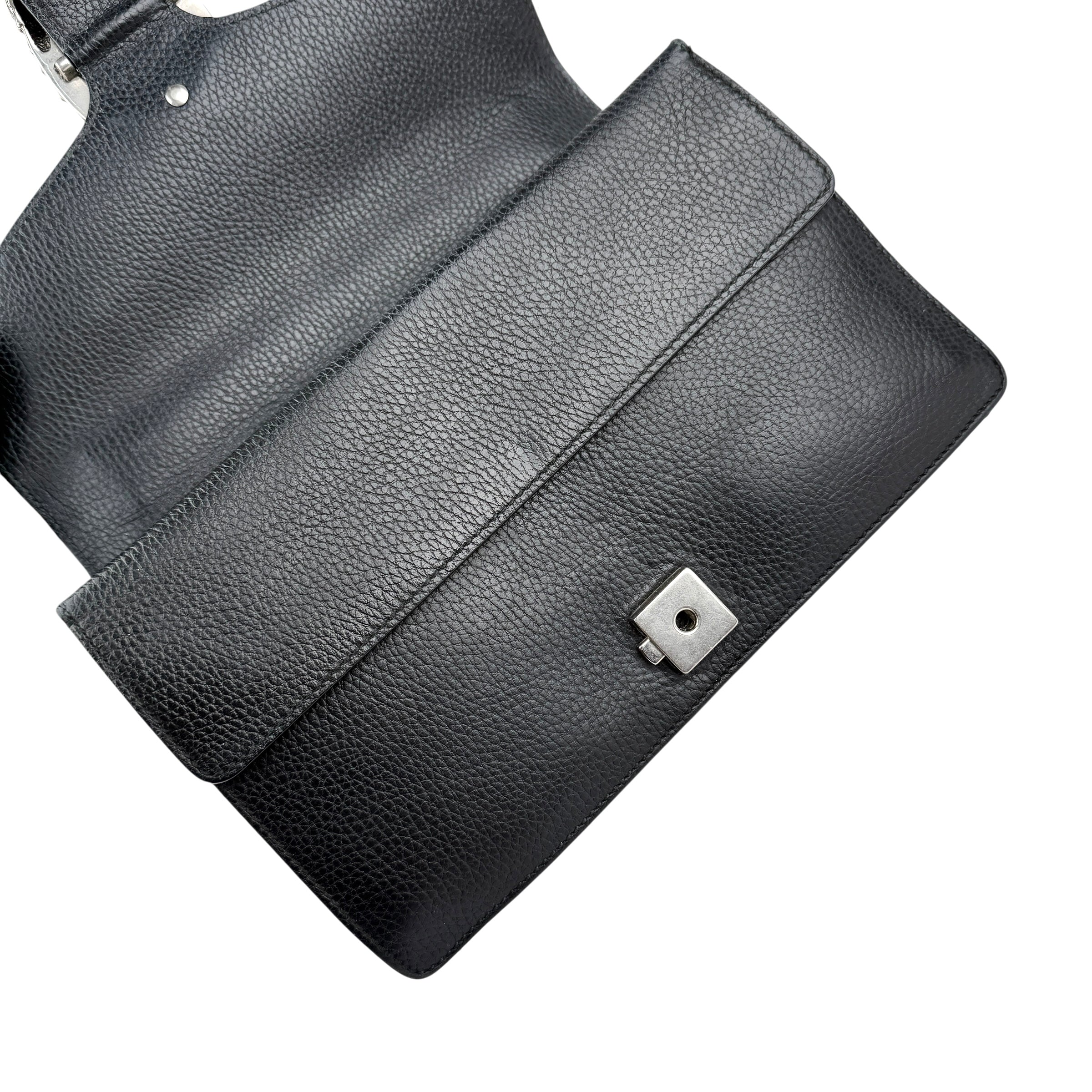 Pre-owned Gucci Black Grained Leather Medium Dionysus Shoulder Bag shoulder bag