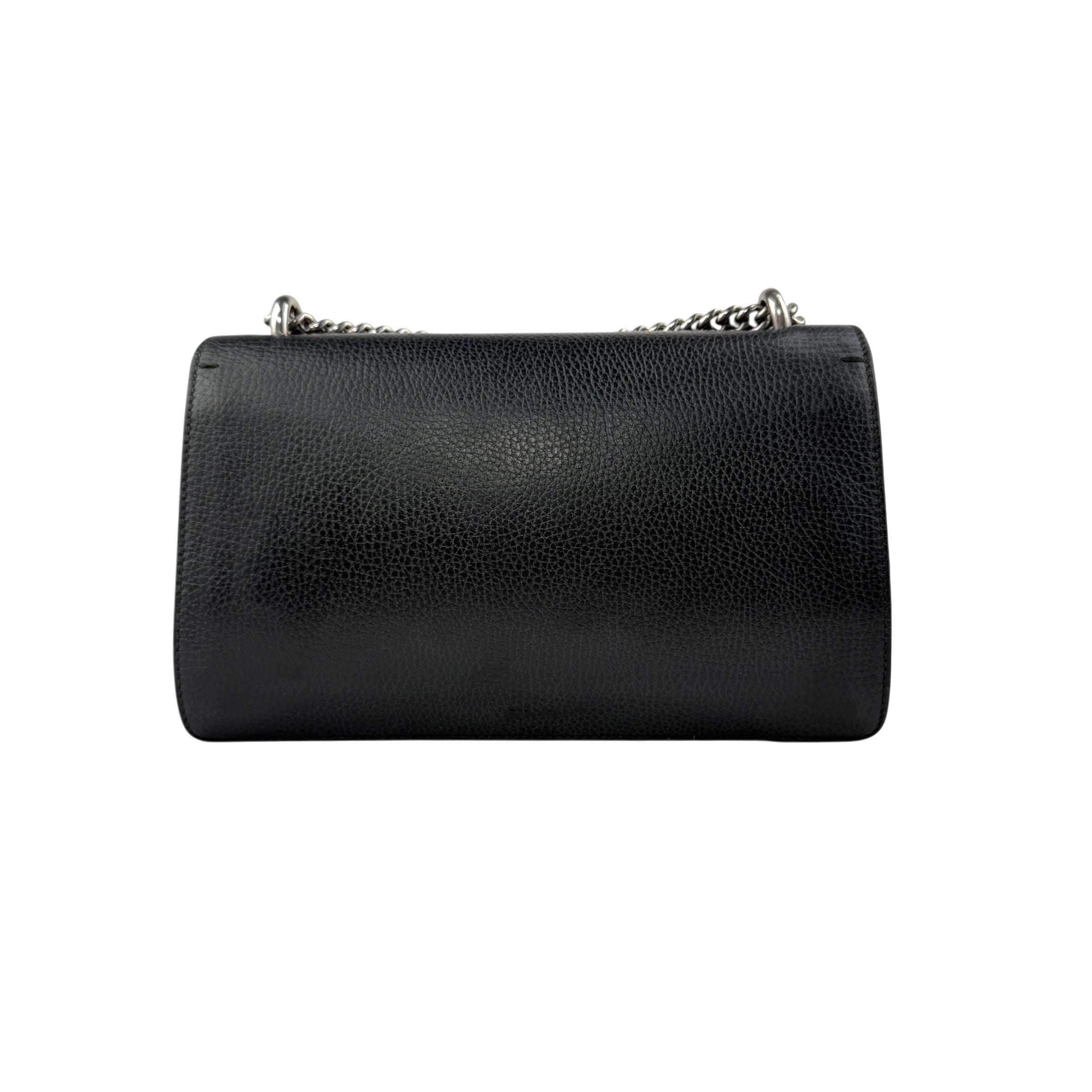 Pre-owned Gucci Black Grained Leather Medium Dionysus Shoulder Bag shoulder bag