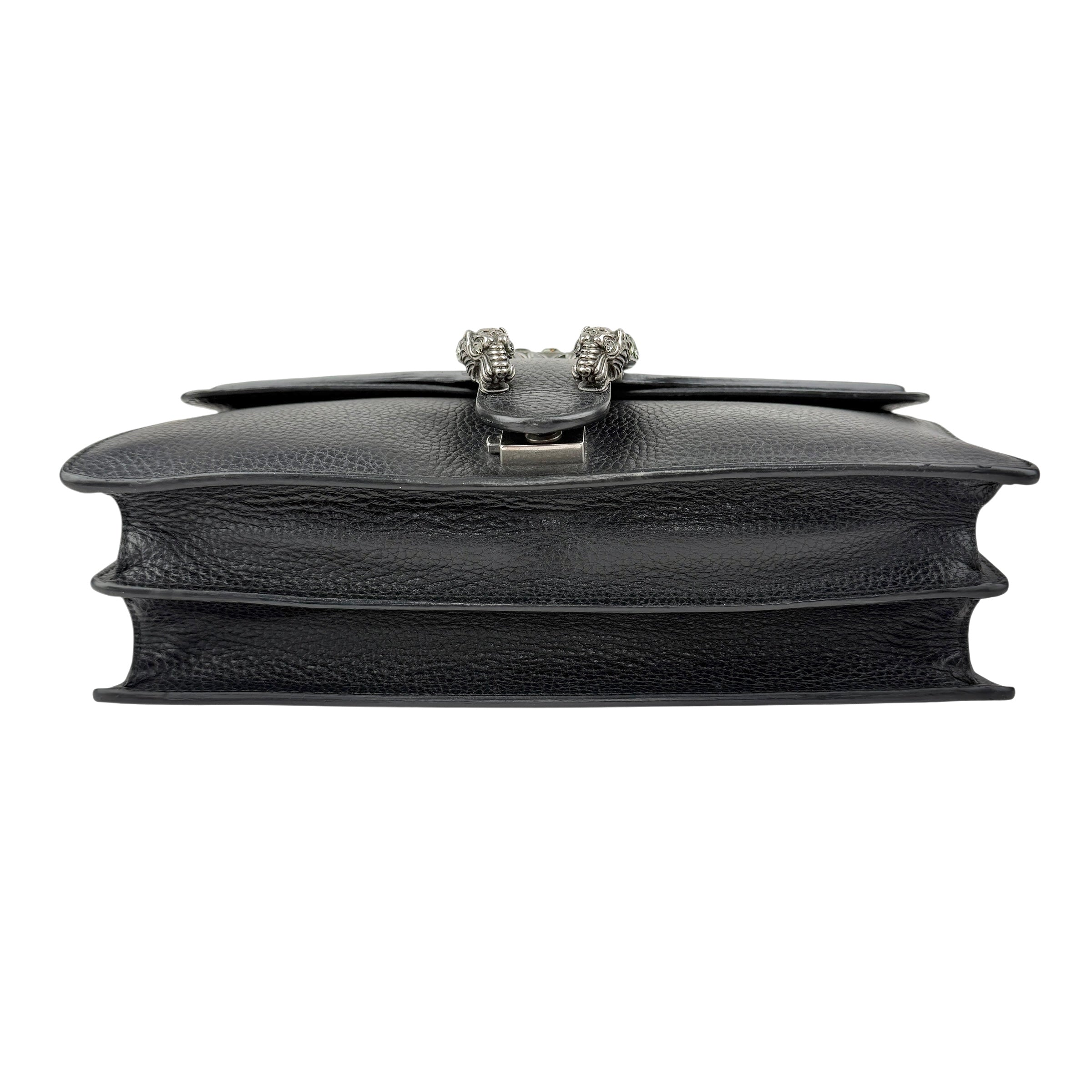 Pre-owned Gucci Black Grained Leather Medium Dionysus Shoulder Bag shoulder bag