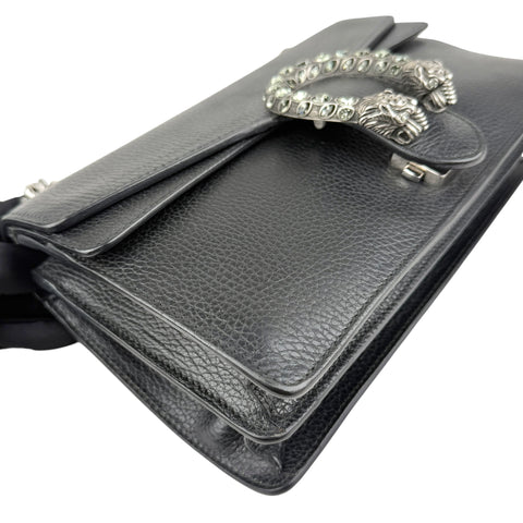 Pre-owned Gucci Black Grained Leather Medium Dionysus Shoulder Bag shoulder bag