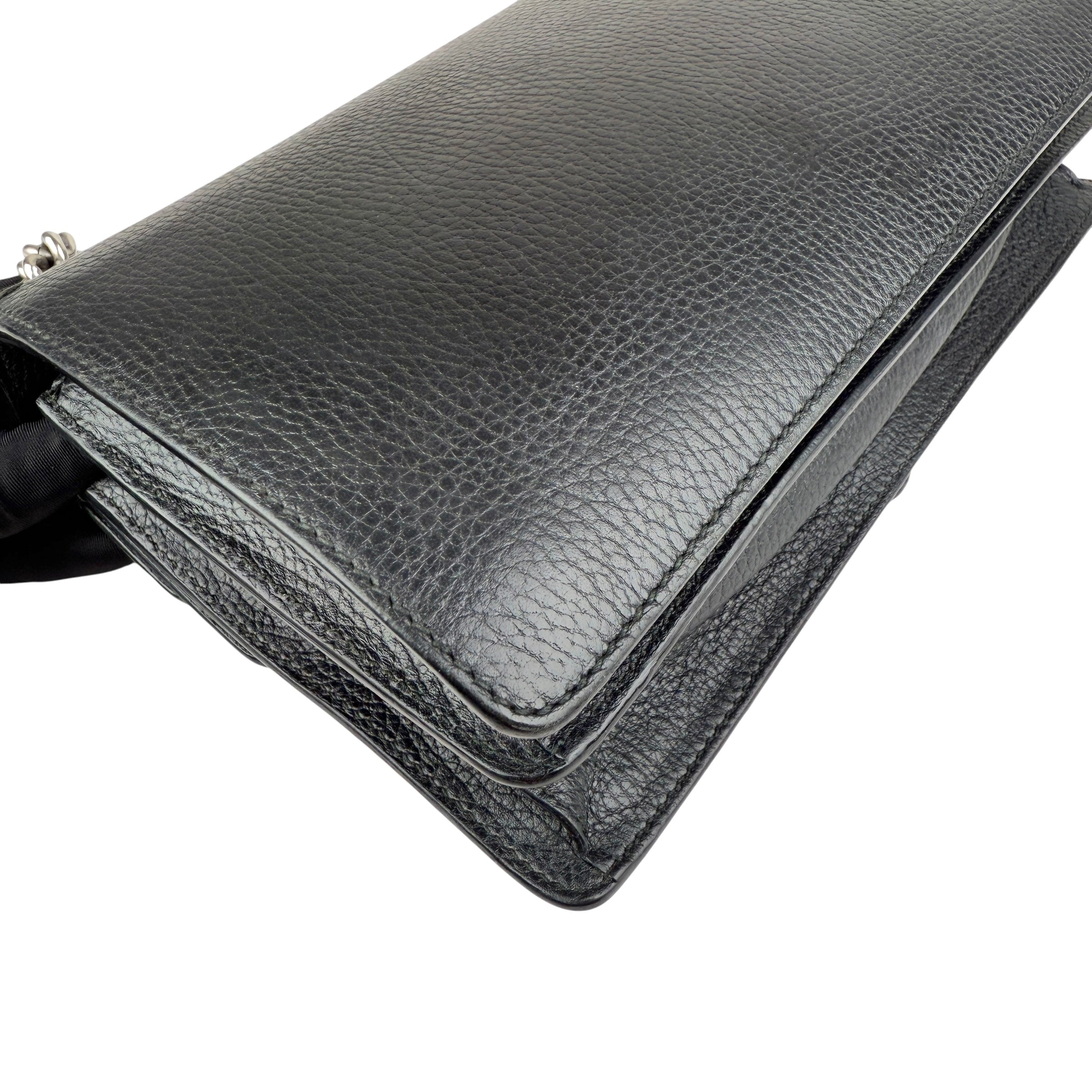 Pre-owned Gucci Black Grained Leather Medium Dionysus Shoulder Bag shoulder bag