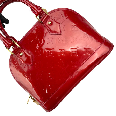 Pre-owned Louis Vuitton Red Monogram Vernis Leather Alma BB bag