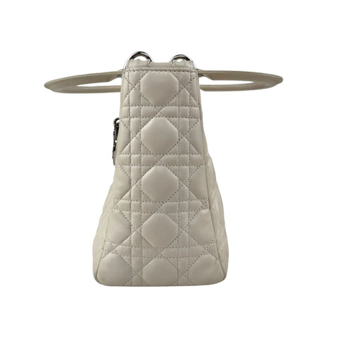 Pre-owned Dior Lady Medium Shoulder Bag White shoulder bag