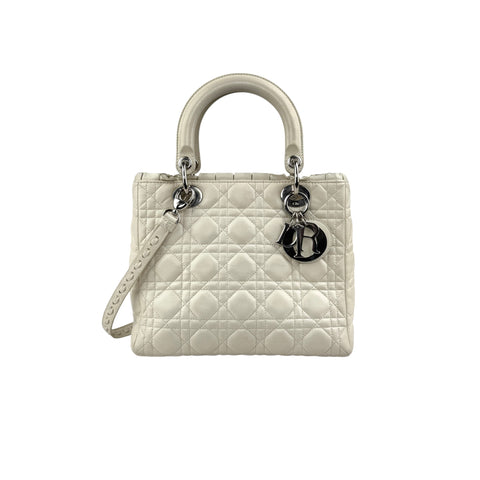 Pre-owned Dior Lady Medium Shoulder Bag White shoulder bag main image