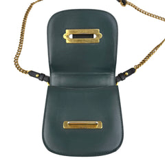 Pre-owned prada pionniere city green leather crossbody bag front