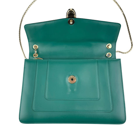 Pre-owned Bvlgari Bulgari Calfskin Serpenti Forever Shoulder Bag Emerald Green shoulder bag