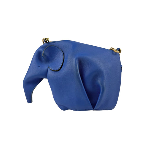 Loewe Animals Blue Leather Elephant Shoulder Bag