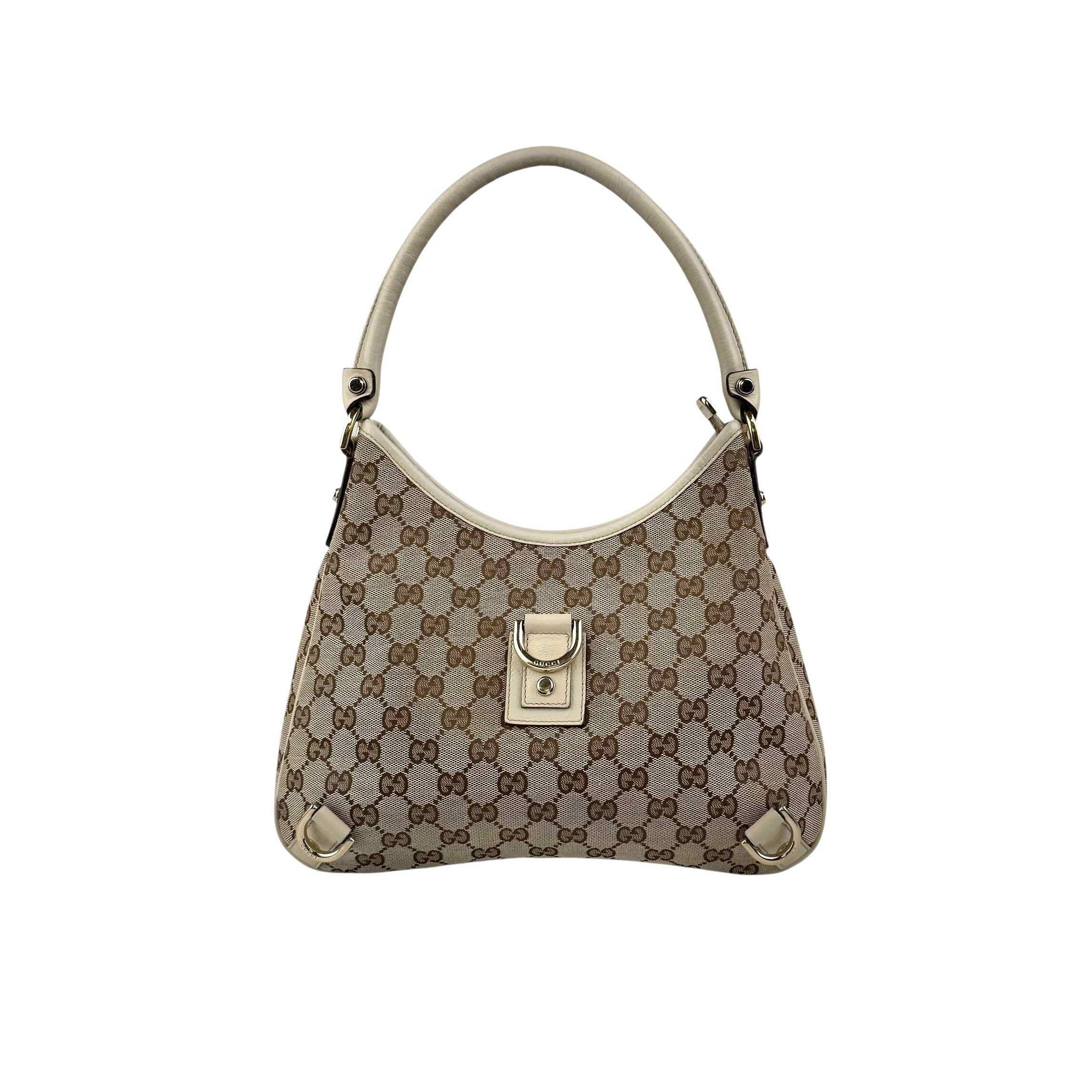 Pre-owned Gucci Beige GG Canvas and Leather Medium Abbey D-Ring Hobo bag main image