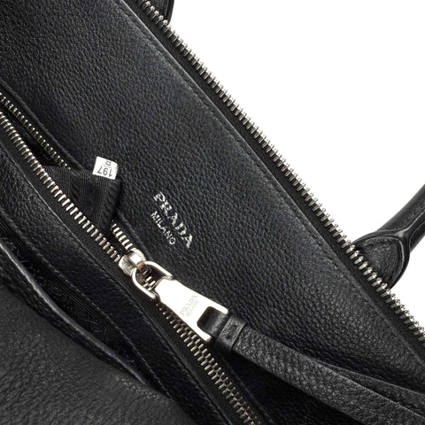 Prada Vitello Daino Leather Galleria Black Handbag