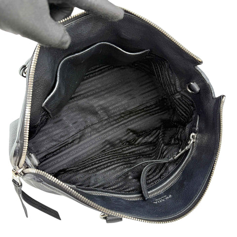 Prada Vitello Daino Leather Galleria Black Handbag