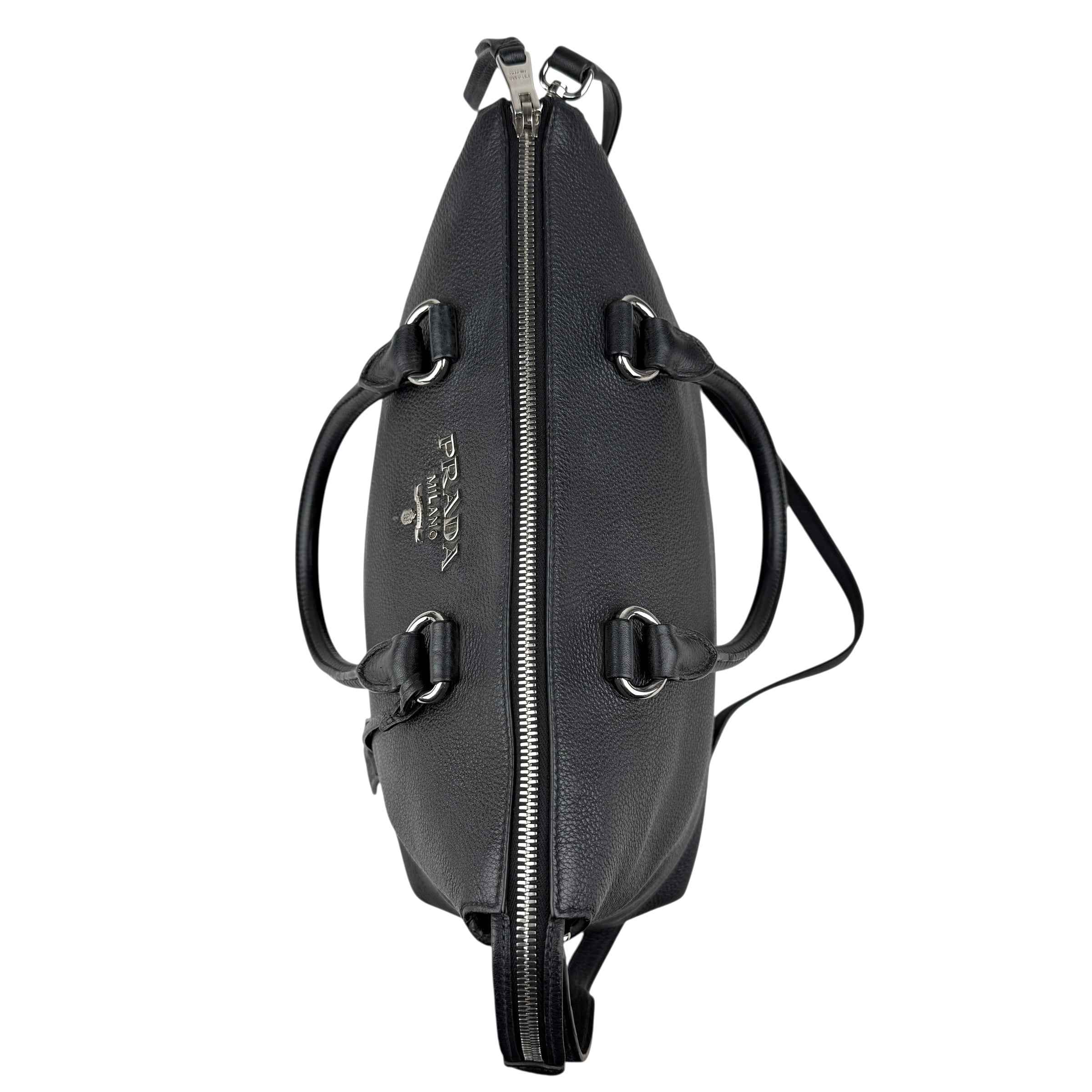 Prada Vitello Daino Leather Galleria Black Handbag
