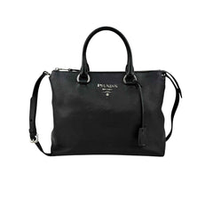 Prada Vitello Daino Leather Galleria Black Handbag
