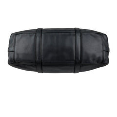 prada black soft calf leather satchel bag bottom