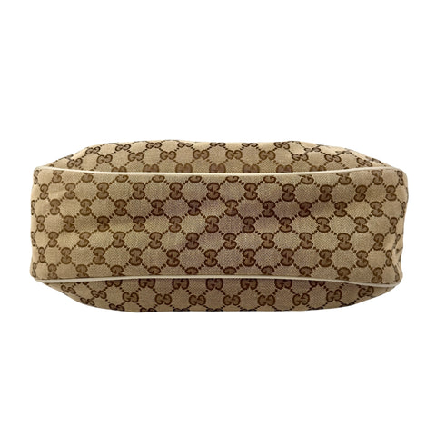 Pre-owned Gucci Beige/White GG Canvas Medium Sukey Hobo bag
