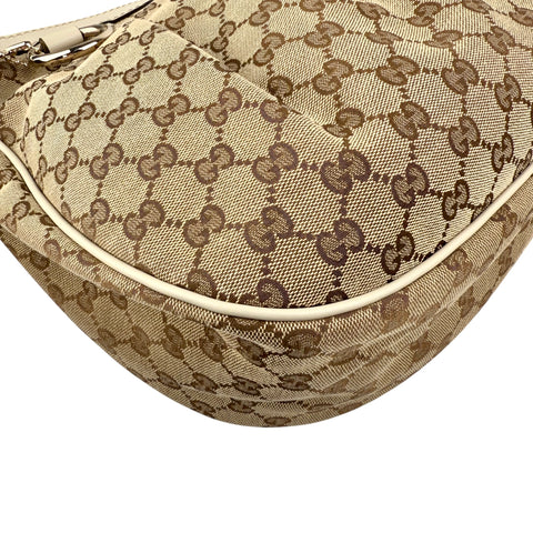 Pre-owned Gucci Beige/White GG Canvas Medium Sukey Hobo bag