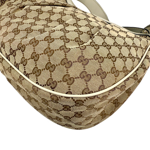 Pre-owned Gucci Beige/White GG Canvas Medium Sukey Hobo bag