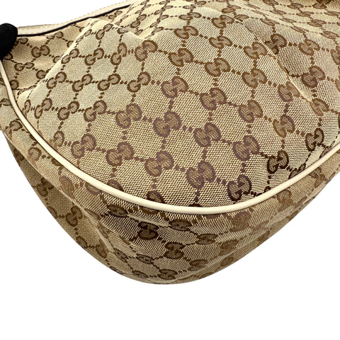 Pre-owned Gucci Beige/White GG Canvas Medium Sukey Hobo bag