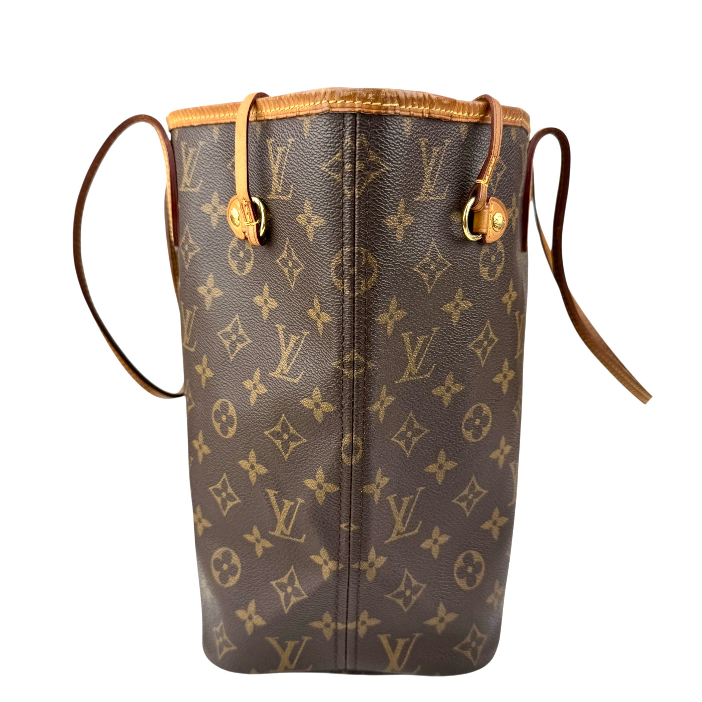 louis vuitton neverfull tote mm brown canvas monogram right