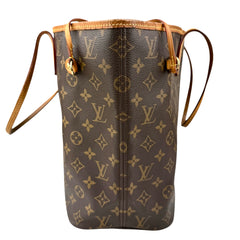 louis vuitton neverfull tote mm brown canvas monogram left