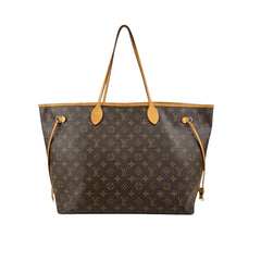 louis vuitton neverfull tote mm brown canvas monogram front