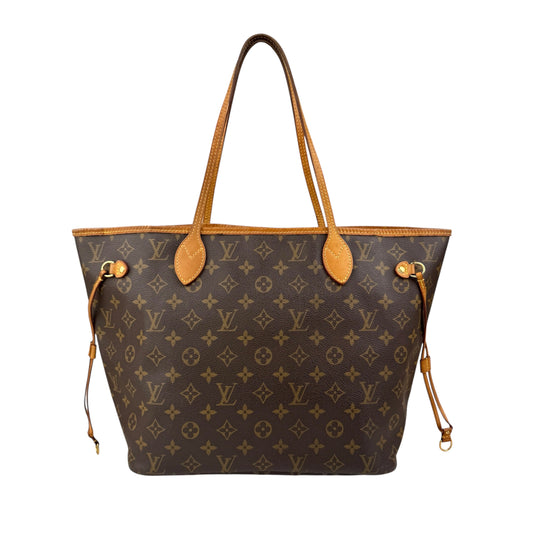 louis vuitton neverfull tote mm brown canvas monogram back