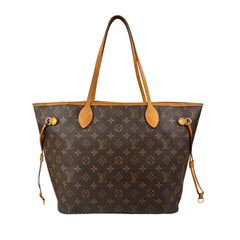 louis vuitton neverfull tote mm brown canvas monogram back