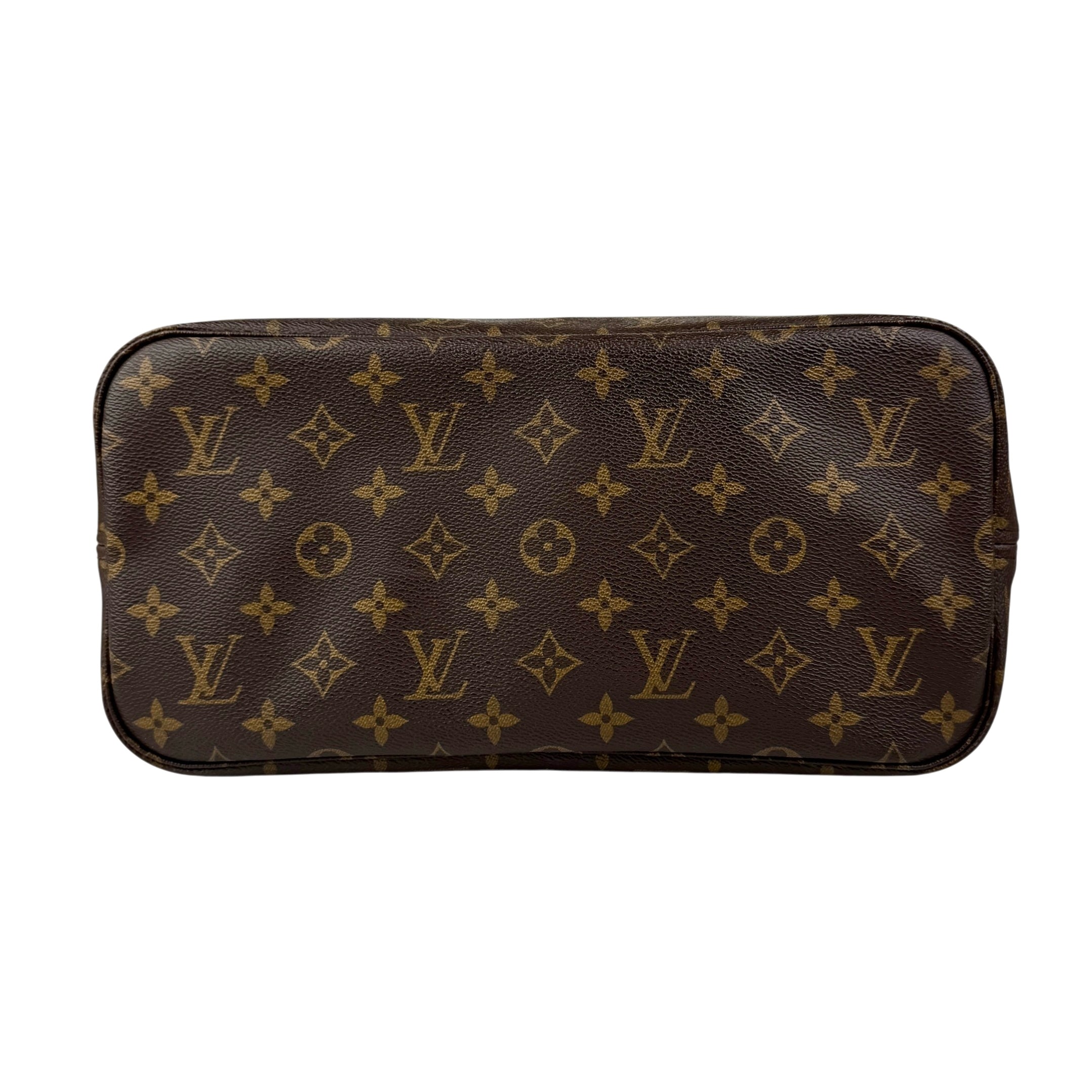 louis vuitton neverfull tote mm brown canvas monogram bottom