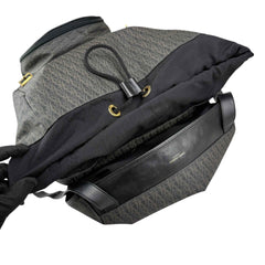 Saint Laurent Monogram Coated Canvas Backpack Brown