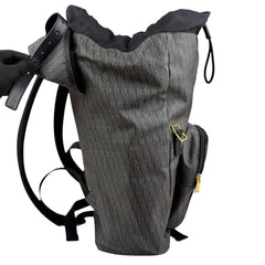 Saint Laurent Monogram Coated Canvas Backpack Brown