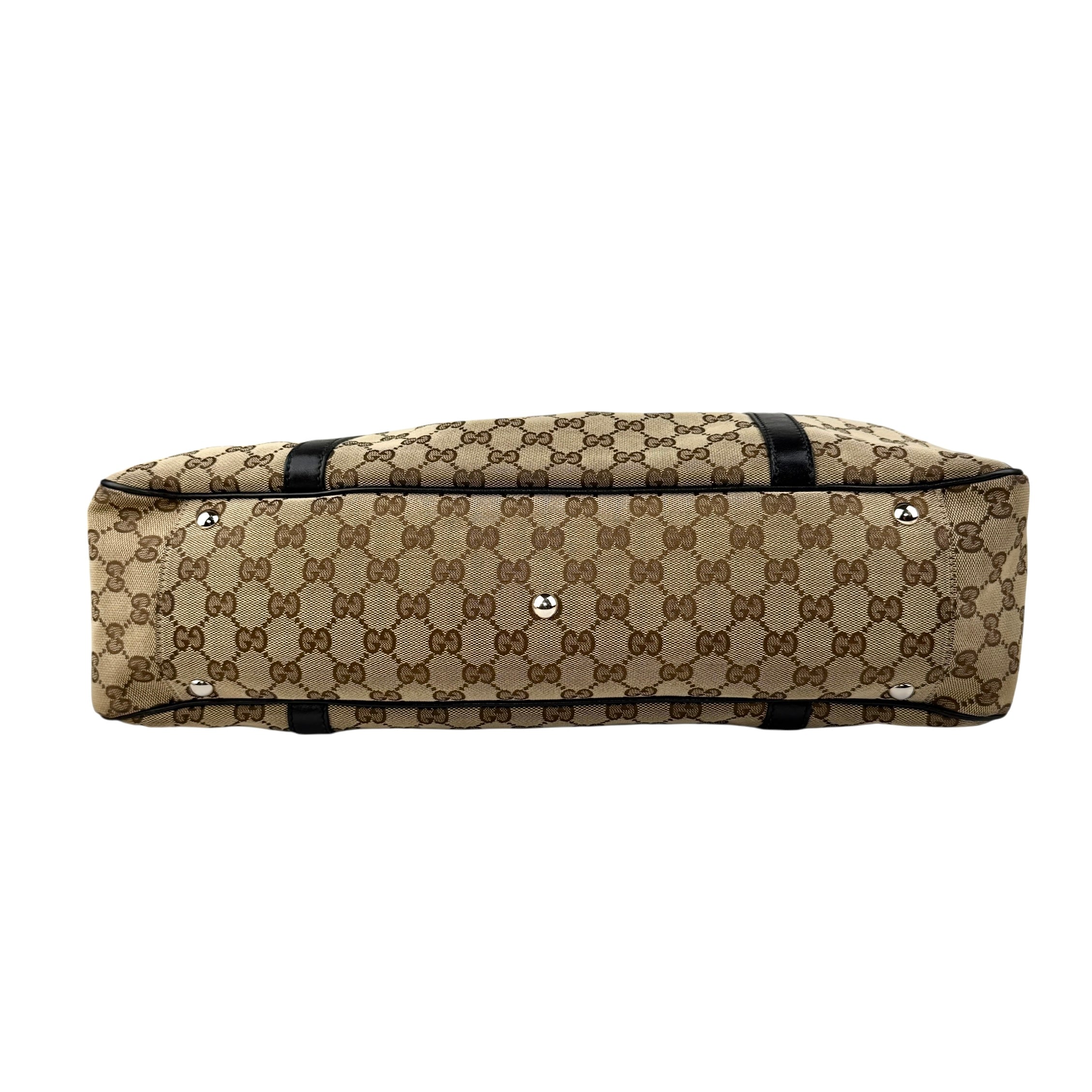 Pre-owned Gucci GG Twins Canvas Leather Tote Bag