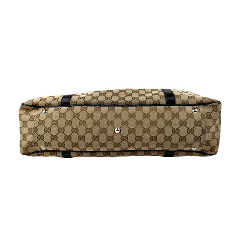 Pre-owned Gucci GG Twins Canvas Leather Tote Bag