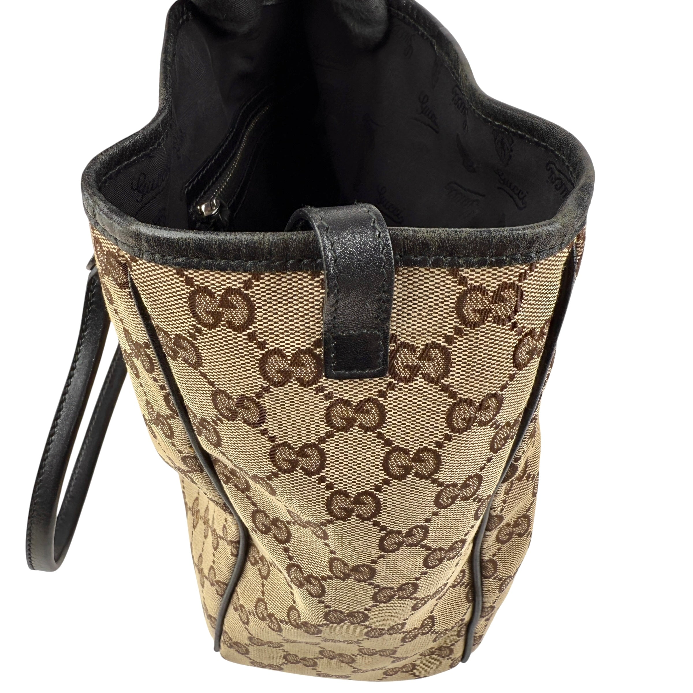 Pre-owned Gucci GG Twins Canvas Leather Tote Bag
