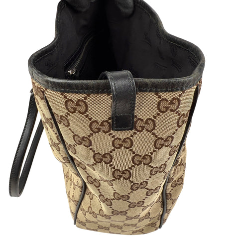 Pre-owned Gucci GG Twins Canvas Leather Tote Bag