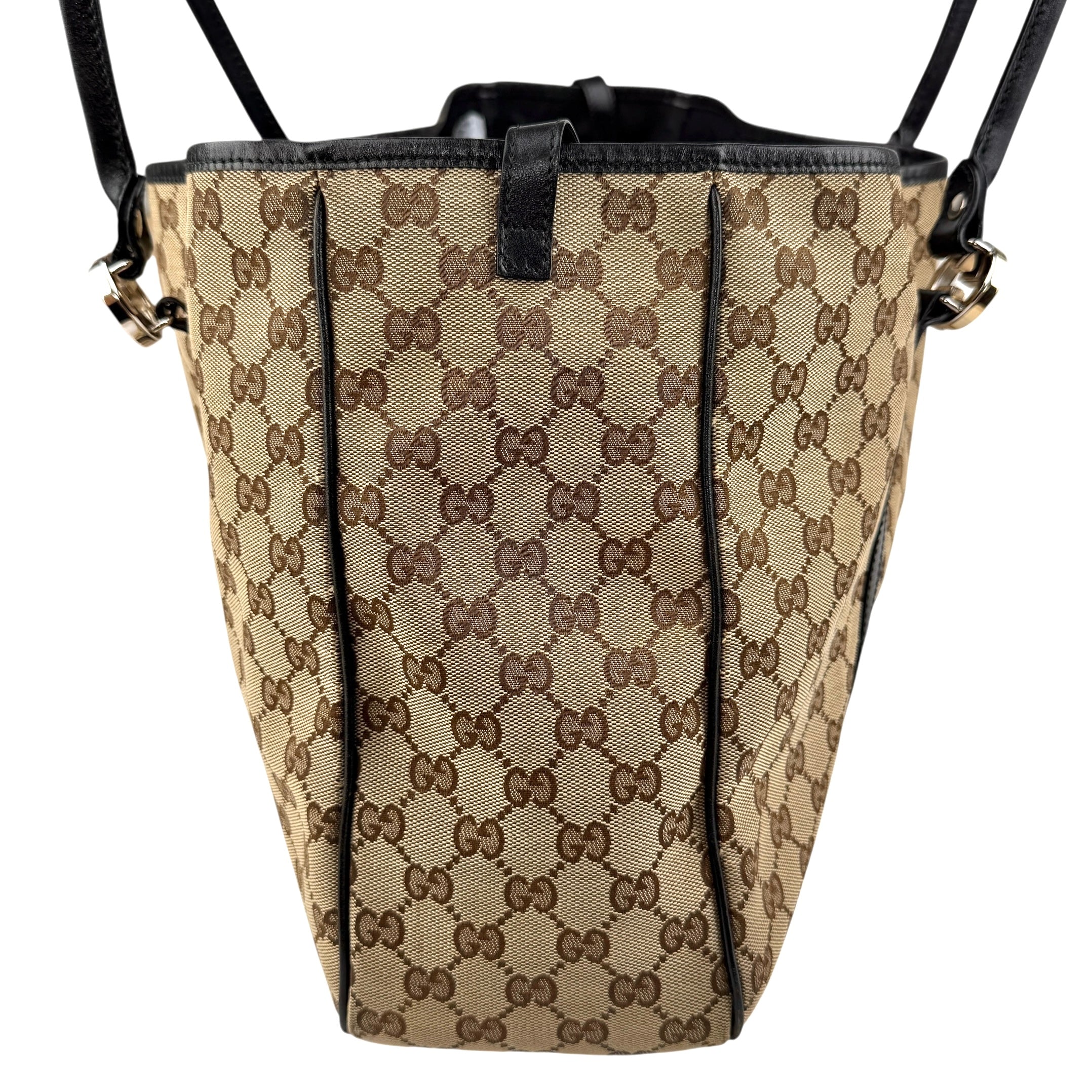 Pre-owned Gucci GG Twins Canvas Leather Tote Bag