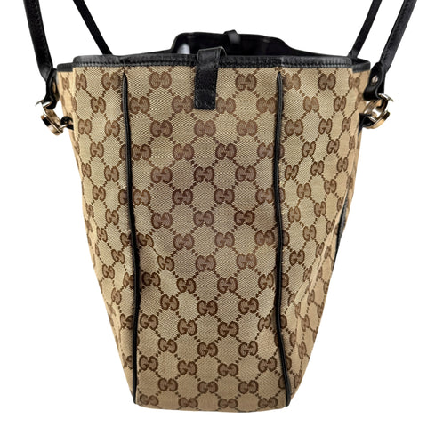 Pre-owned Gucci GG Twins Canvas Leather Tote Bag