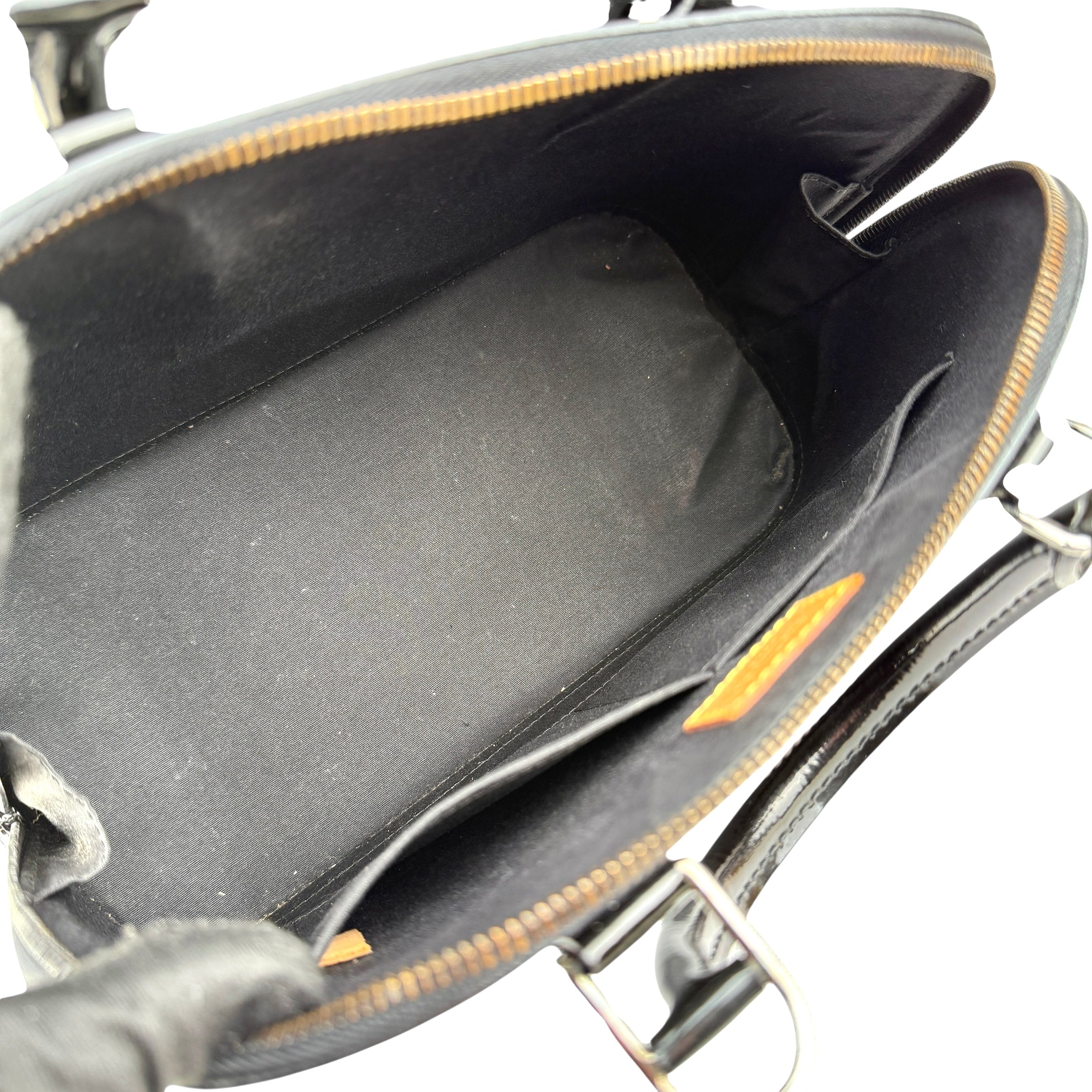 Pre-owned Louis Vuitton Black Magnetique Monogram Vernis Alma PM bag