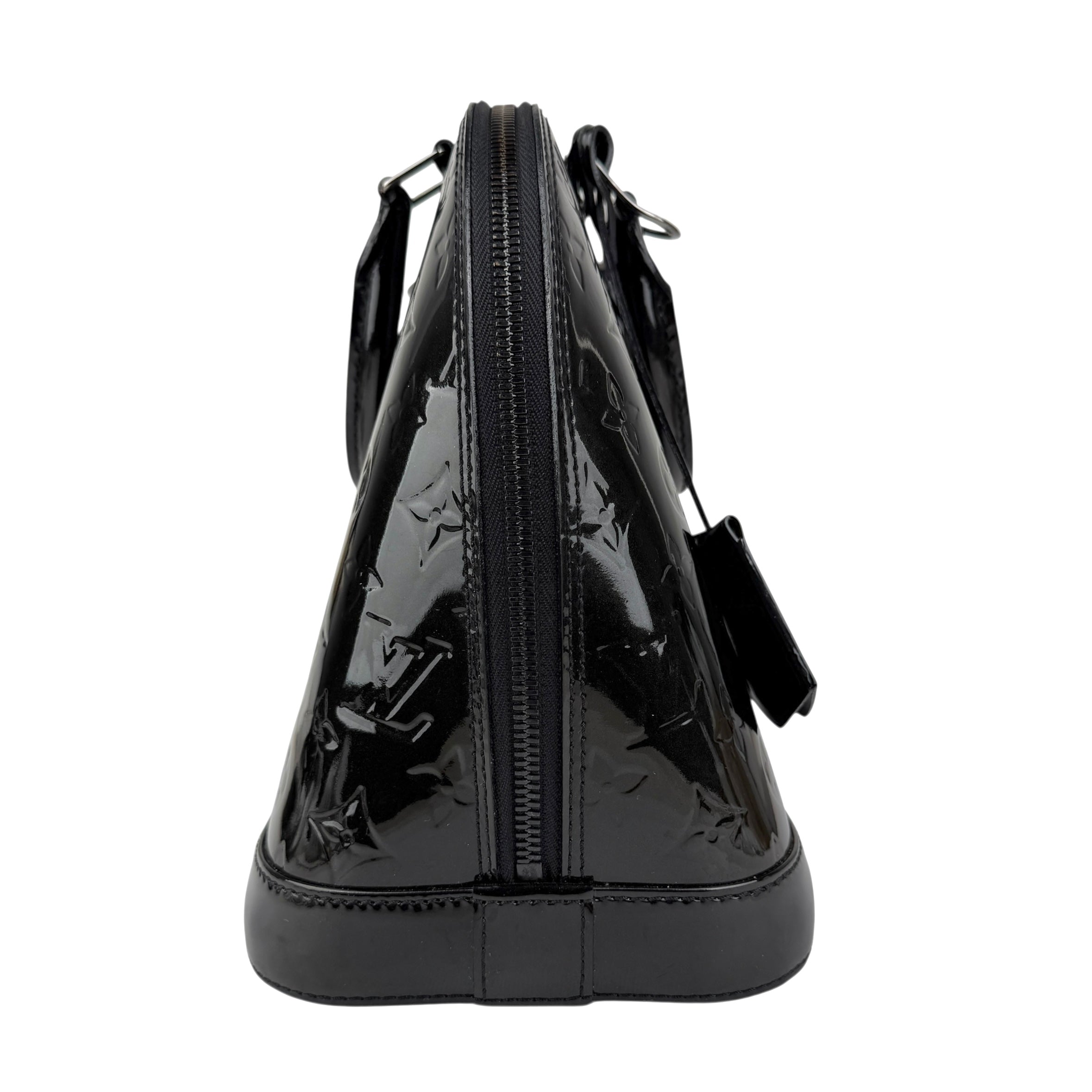 Pre-owned Louis Vuitton Black Magnetique Monogram Vernis Alma PM bag