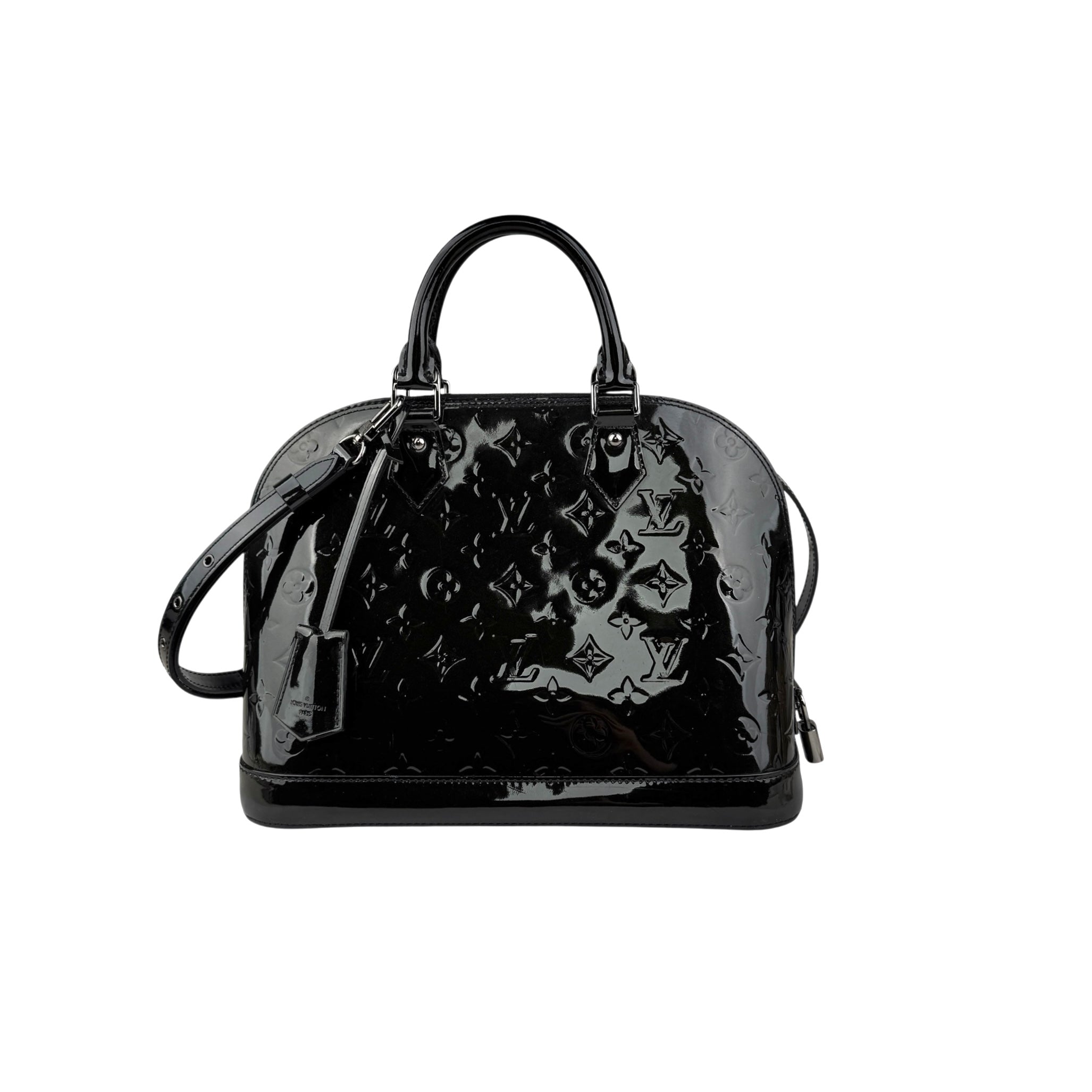Pre-owned Louis Vuitton Black Magnetique Monogram Vernis Alma PM bag main image