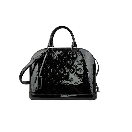 Pre-owned Louis Vuitton Black Magnetique Monogram Vernis Alma PM bag main image